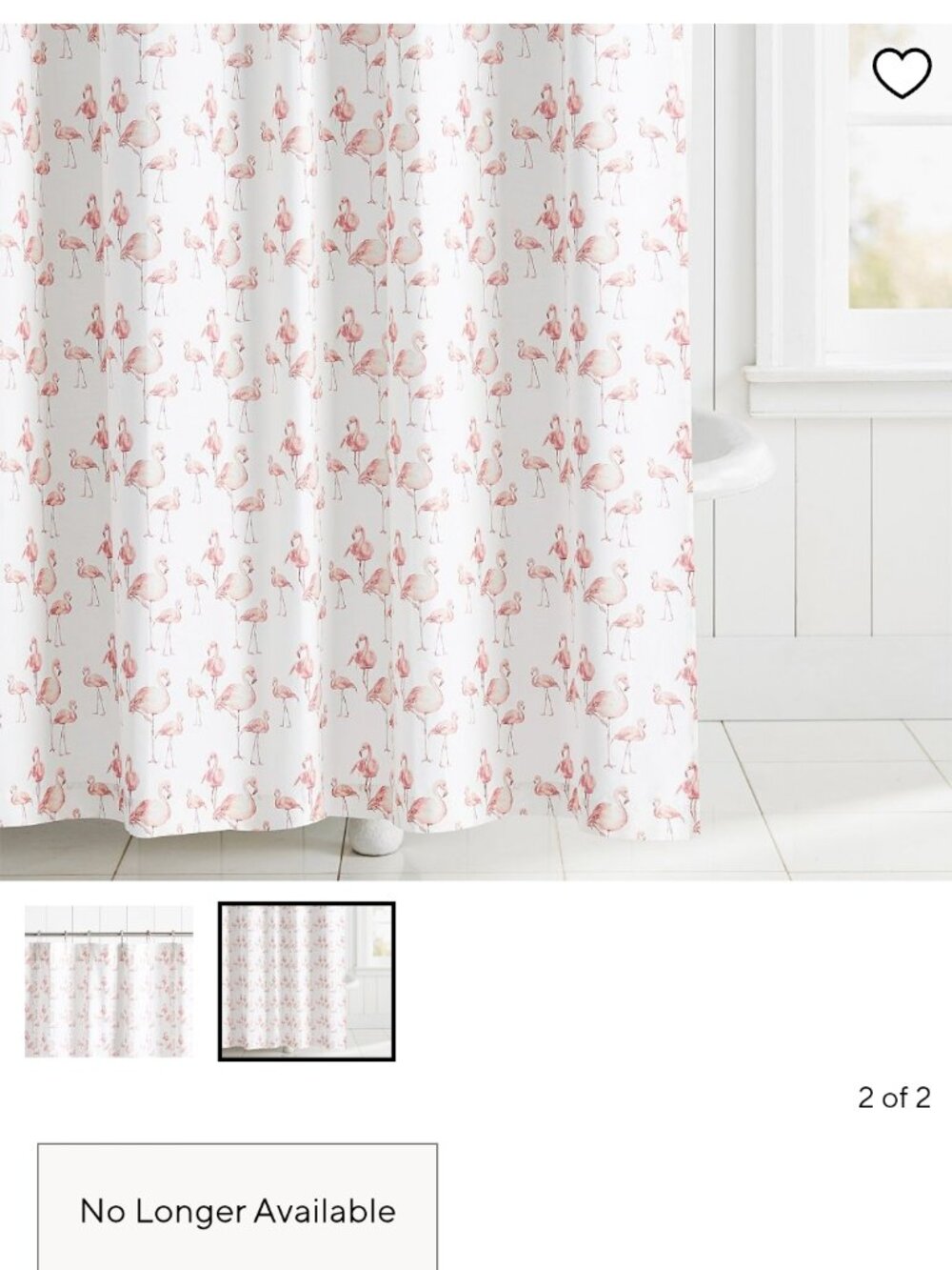 Pottery Barn Flamingo Coastal Shower Curtain